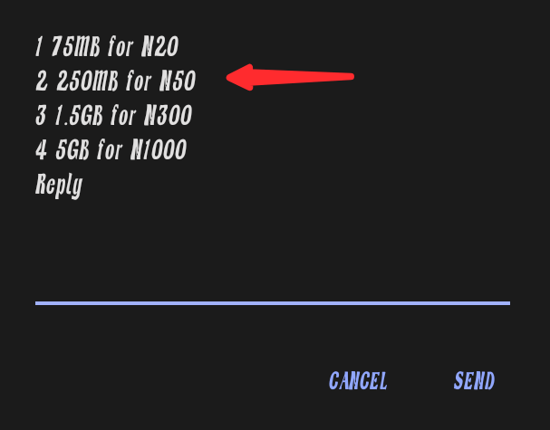 Airtel 50 Naira for 250MB Code