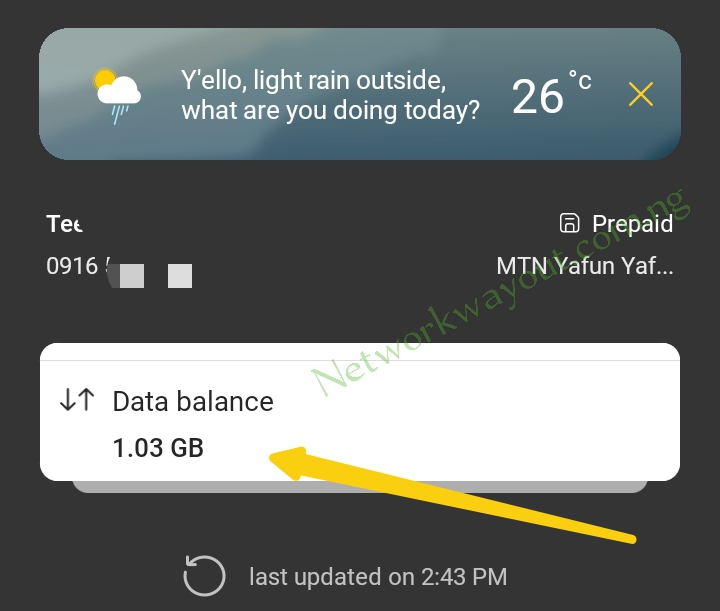 How to check MTN night plan balance