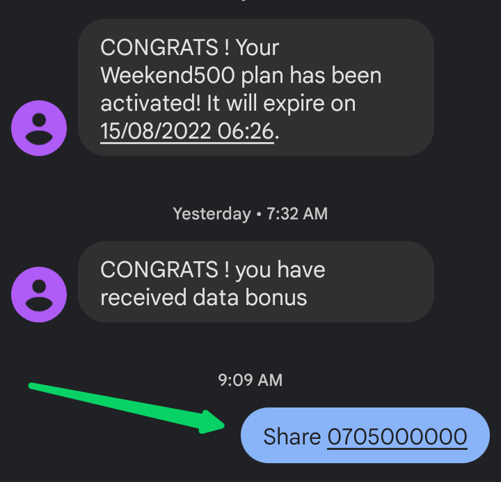 How to share Glo data via SMS