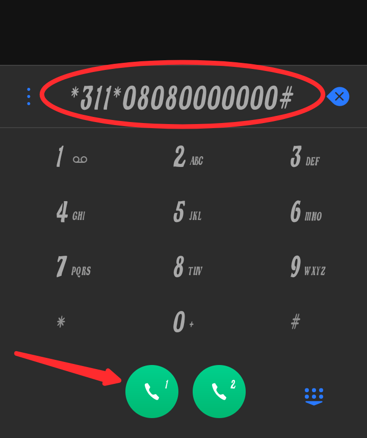 Code to share data on Airtel